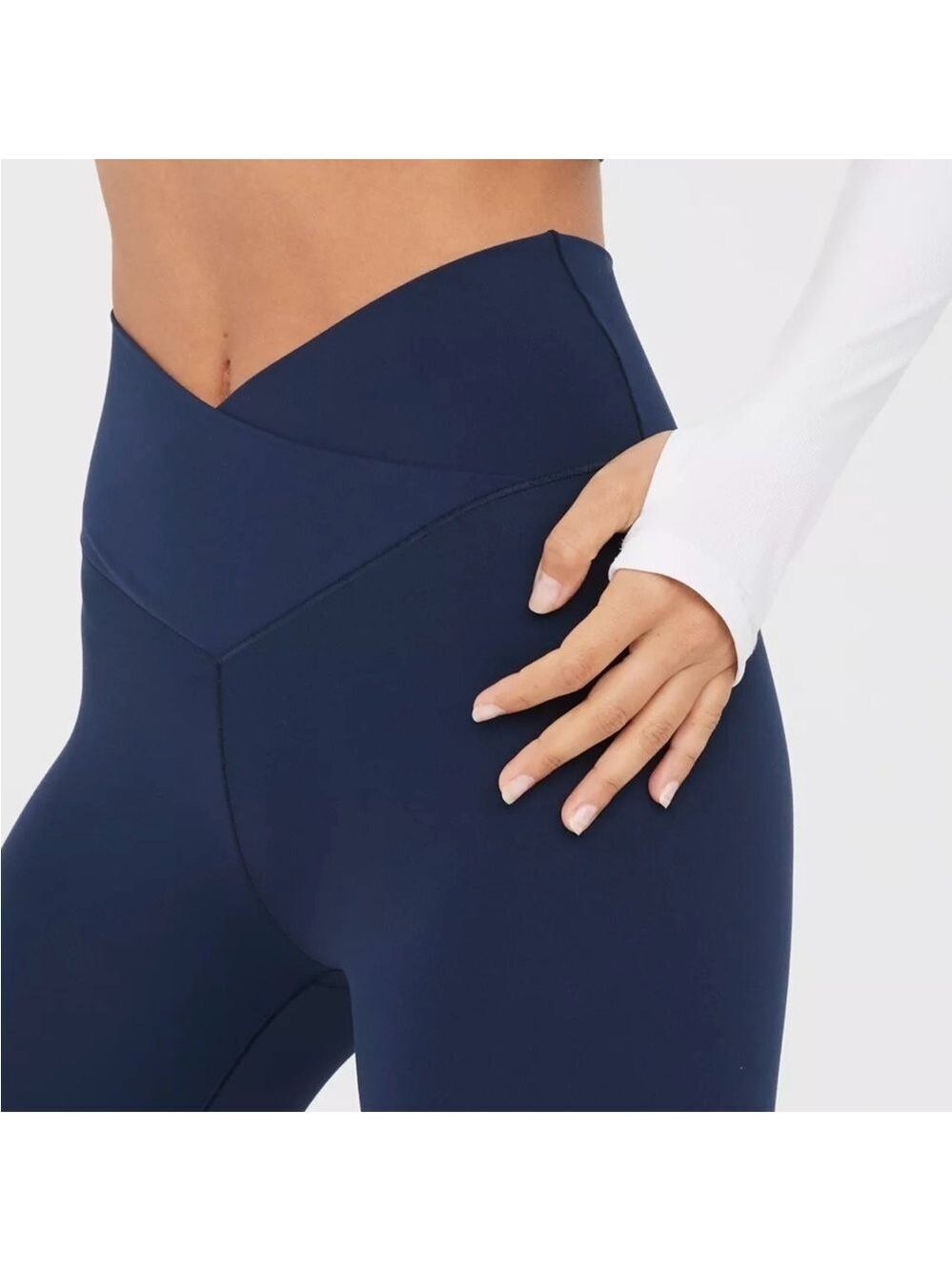 Offline by Aerie Leggings, Size L, Metallic Crackle Dk. Blue, High Waist.